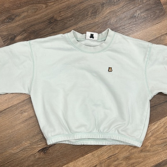 teddy fresh classic fleece cut off crewneck, size S. Pale green - Picture 13 of 15